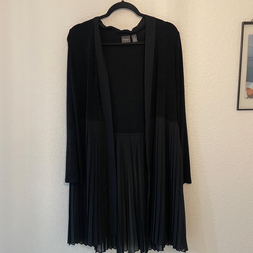 Chico's - Black Pleated Cardigan